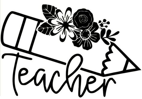 Teacher Tattoos, Teaching Clipart, Handmade Teacher Gifts, Teacher Appreciation Gifts Diy, Idee Cricut, Cricut Stencils, Silhouette Curio, Projets Cricut, Silhouette Clip Art