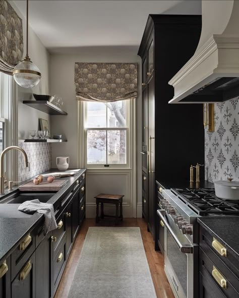 Small Galley Kitchen Remodel, Galley Kitchen Renovation, Galley Kitchen Remodel Ideas, Custom Kitchen Remodel, Small Galley Kitchen, Galley Kitchen Design, Queen Anne Victorian, Parisian Decor, Galley Kitchen Remodel