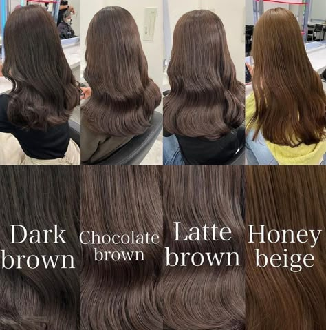 Balayage Highlights for Blondes & Brown Hair - Organic Brown Hair Pallete Color, Brown Hair Colors Charts, Tones Of Brown Hair Shades, Brown Hair Types Colour, Cappucino Brown Hair Color, Brown Colour Hair Shades, All Brown Hair Color Shades, Brown Shades Of Hair Color, Hair Color Shades Of Brown