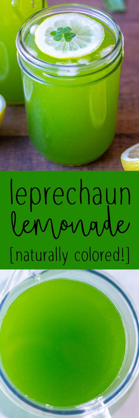 Leprechaun Lemonade, Kids Drinks Party, Kid Friendly Vegetarian Recipes, Kids Drinks, Green Lemonade, St Patricks Day Drinks, Homemade Lemonade Recipes, Kid Friendly Drinks, Gluten Free Main Dishes