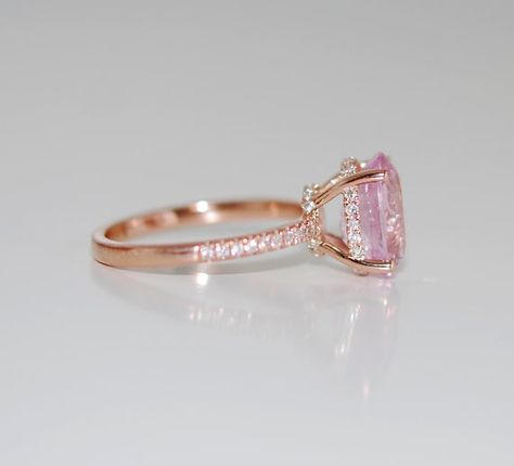 Blake Lively ring White Sapphire Engagement Ring by EidelPrecious Peach Sapphire Engagement Ring Rose Gold, Pink Sapphire Engagement Ring Rose Gold, Blake Lively Ring, Blake Lively Engagement Ring, Sapphire Engagement Ring Oval, Gold Oval Engagement Ring, Peach Sapphire Rings, Oval Sapphire Engagement Ring, Engagement Ring Oval Cut