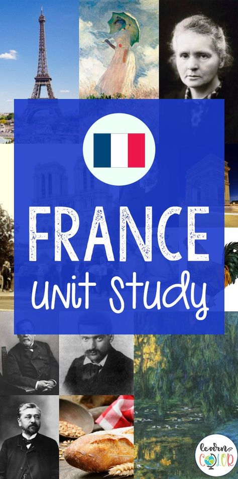 France Homeschool Unit, Paris Unit Study, France Unit Study For Kids, France Unit Study, Country Unit Study, France Activities For Kids, France For Kids, France Study, France History