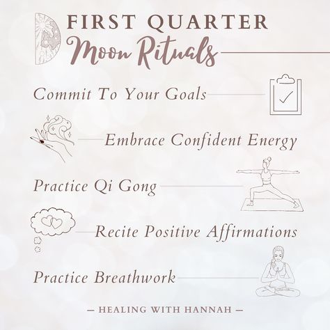 Happy First Quarter Moon 🌙 During the First Quarter Moon we focus on our development. You took the time to plant your seeds of intention during the New Moon, now is the time to water them so they can grow! The energy of the First Quarter Moon reminds us that we are supported to overcome challenges in our lives, to take action and make decisions that will support our goals. #LunarLoves #MoonPhases #MoonMagic #Moon Gemini Meaning, Moon Phases Meaning, Cyclical Living, Moon Information, First Quarter Moon, Moon Stages, Divination Witch, Full Moon Tonight, Moon Activities