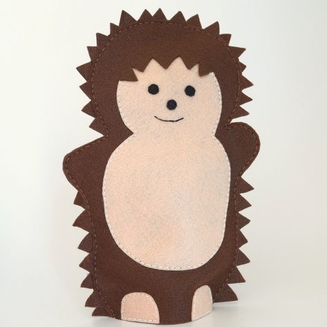 Hedgehog Puppet, Handmade Puppets, Handmade Puppet, Let Me Introduce Myself, Happy Hedgehog, Felt Puppets, Diy Preschool, Puppet Theatre, The Puppet