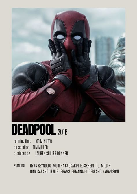 minimalistic movie poster Deadpool Poster, Best Marvel Movies, Movie Challenge, Polaroid Movie Poster, Film Polaroid, Marvel Movie Posters, Avengers Poster, Gambar One Direction, Deadpool Movie