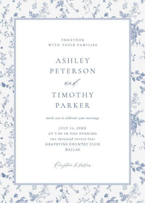 vintage wedding invitations victorian toile french blue classic wedding  invitation chinoiserie french blue floral wedding shower invitations toile vintage blue blue wedding invitations blue floral wedding invitations classic wedding invitations classic #wedding #weddinginvitations #zazzle #zazzleinvitations #businescards #weddingcards Blue Classic Wedding, Chinoiserie French, Blue Floral Wedding Invitations, Victorian Wedding Invitations, Wedding Invitations Blue, Wedding Invitations Classic, Blue Floral Wedding, Classic Invitation, Invitation Design Template