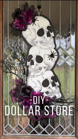 116K views · 9.3K reactions | DIY Dollar Store glam sugar skull inspired door hanging! 💀 Everything came from the Dollar Tree and I paid $10 total for this easy, affordable Halloween craft!!! | Mary Beth Wilhelm | Daryl Hall & John Oates · I Can't Go for That (No Can Do) (Pomo Remix) Sugar Skull Crafts, Coffee Filter Flowers Diy, Skull Crafts, John Oates, Coffee Filter Flowers, Daryl Hall, Fall Halloween Crafts, Halloween Craft, Door Hanging