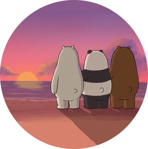 Profile Picture We Bare Bears, We Bare Bears Grizzly Aesthetic, Pfp Sunset, Me Highlight Cover Instagram Aesthetic, Bear Bears, Halloween Wallpaper Cute, We Bare Bears Wallpapers, Cute Bear Drawings, Three Bears