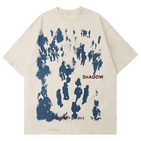 Vamtac Graphic Tees Men Vintage Oversized Y2K Graffiti Print Summer Short Sleeve Streetwear T Shirts for Women Printed Summer Shorts, Y2k Graphic Tees, Casual Cotton Top, Graffiti Designs, Oversized Graphic Tee, Streetwear Summer, Style Japonais, Graffiti Prints, Tie Dye Shorts