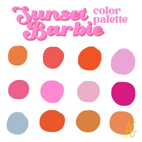 Barbiecore Color Palette, Disco Cowgirl Color Palette, Disco Colors Palette, Orange Pink And Blue Color Palette, Pink Orange Yellow Purple Color Palette, Pink And Orange Art Print, Pink Red Orange Purple Color Palette, Groovy Color Pallete, Girly Color Pallete