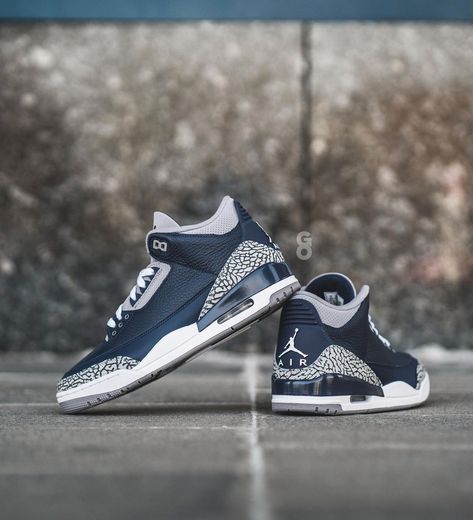 Air Jordan 3 Outfit, Blue Jordan 3, Jordan 3 Midnight Navy, Jordan 3 Outfit, Supreme Shoes, Basketball Accessories, Gents Shoes, Leather Work Boots, Blue Jordans