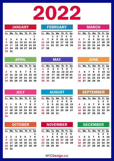 2022 Calendar with US Holidays, Printable, Free, PDF, Colorful, Blue, Green – SS – NYCDesign.co | Calendars Printable Free 2022 Calendar Printable Free, Calender 2022, Start Week, Blue Calendar, Speech Outline, Printable Things, Free Printable Calendar Templates, Independence Day Background, Circle Quotes