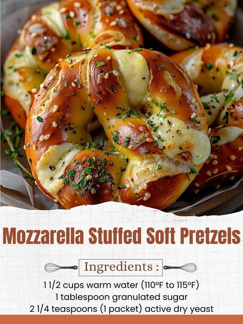 Creative Cookery Cheesy Pretzels, Soft Pretzels Easy, Stuffed Soft Pretzels, Gourmet Pretzels, Stuffed Pretzels, Easy Bakes, Pretzel Bites Recipes, Soft Pretzel Recipe, Cooking Mama