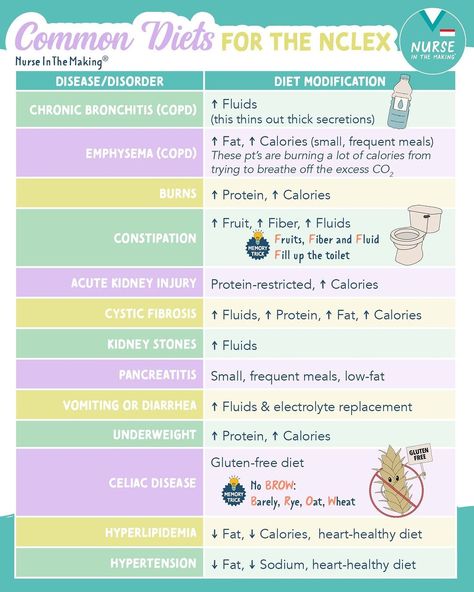 Common diets for #NCLEX Nursing Med Surg Cheat Sheets, Nclex Medications Cheat Sheets, Lpn Nclex Cheat Sheets, Nursing Nclex Study, Nclex Pn Study Guide Cheat Sheets, Nursing Nclex Cheat Sheets, Nclex Pharmacology Cheat Sheets, Nurses Notes Documentation, Nclex Cheat Sheets