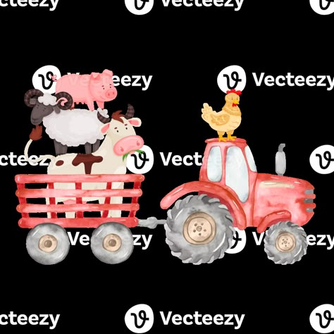 Farm Classroom Theme, Tractor Png, Farm Animal Party, Pig Farm, Farm School, Animals Farm, Red Tractor, Pig Farming, Farm Art