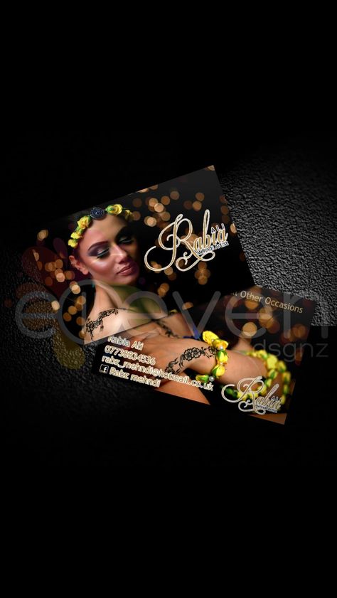 Rabia ali mehndi artists business card design and print Mehndi Artist Visiting Card, Mehndi Visiting Card Design, Artist Visiting Card, Artist Business Cards Design, Visiting Card Design, Artist Business Cards, Artist Card, Mehndi Artist, Visiting Card