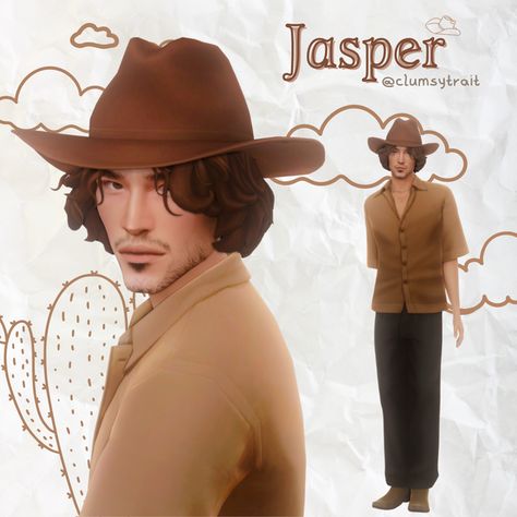 ✮⋆｡° ✮𓃗 Jasper 𓃓✮��⋆｡° ✮ | Patreon Clumsytraitt Sims 4, Sims 4 Cc Cowboy Hat Male, Ts4 Bandana, Sims 4 Yellowstone Cc, Sims 4 Cowboy Hat, Cowboy Sims 4 Cc, Sims 4 Cowboy Cc, Sims 4 Western Cc, Sims 4 Male Dump