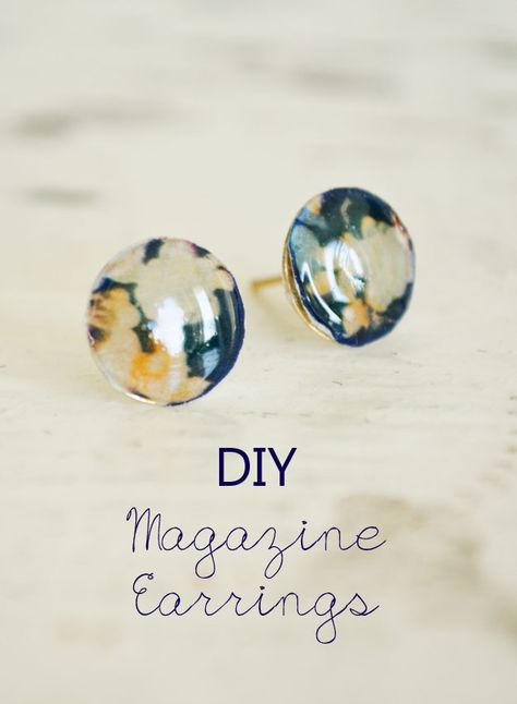 1Use magazine to create these one-of-a-kind stud earrings! #happinessiscreating Easy Diy Fashion, Diy Magazine, Old Magazines, Earring Tutorial, Diy Tutorials, Fall Decor Diy, Diy Schmuck, Easy Diy Projects, Happiness Is