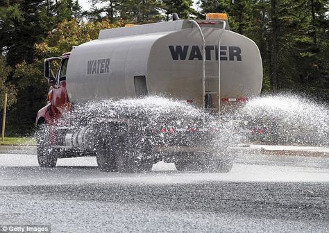 California Drought, Water Tank Truck, Flint Michigan, Above Ground Pool Landscaping, Road Construction, Tanker Trucking, New Roads, Work Truck, Above Ground Pool