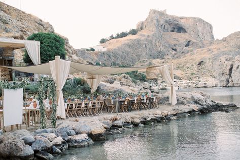 Bohemian Modern Wedding, Greek Wedding Theme, Greek Islands Wedding, Beach Wedding Decorations Reception, Rhodes Island, Wedding In Greece, Wedding Destinations, Australian Wedding, Location Inspiration