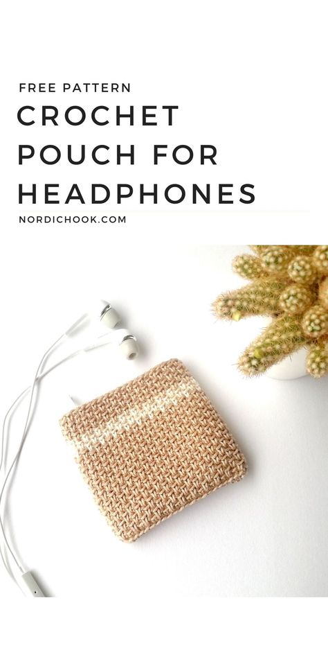 Crochet Headphone Case, Crochet Zipper Pouch, Headphone Pouch, Crochet Zipper, Pouch Crochet, Iphone Headphones, Crochet Pouch, Headphone Case, Waist Pouch