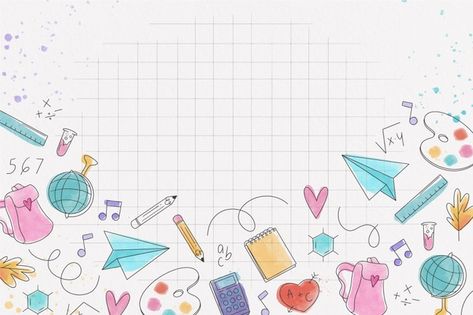 Back to school background style | Free Vector #Freepik #freevector #background Student Background Wallpaper, School Desktop Wallpaper, Background School Design, Icon Doodles, Class Background, Back To School Background, Back To School Wallpaper, Education Background, Back To School Design