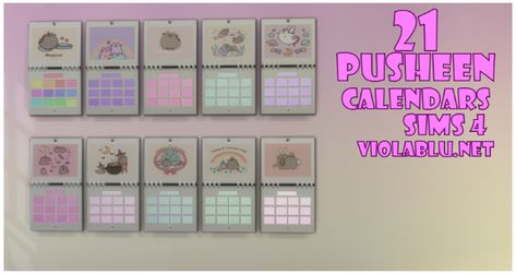 Pusheen Calendars for Sims 4 | Patreon Sims 4 Pusheen Cc, Sims 4 Calendar Ideas, Sims 4 Calendar Cc, Sims 4 Calendar, Sims 4 Cc Hello Kitty Clothes Patreon, Pusheen Calendar, Sims 4 Kawaii Wallpaper Cc, Sims 4 Patreon, Pusheen