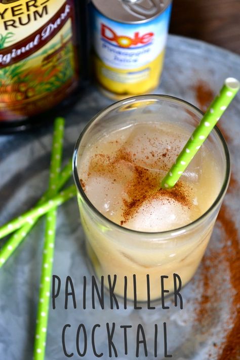 Painkiller Cocktail - Little Bits of... Painkiller Recipe, Painkiller Cocktail, Rum Drinks Recipes, Bubble Bread, Flavored Water Recipes, Smoothie Mix, My Camera Roll, Detox Water Recipes, Rum Drinks