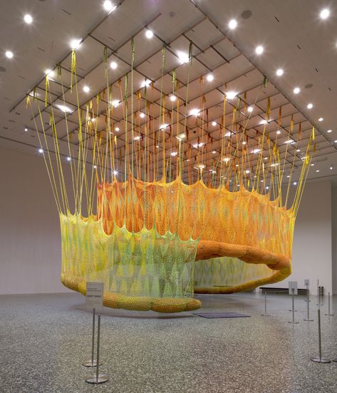 Suspended Art, Fiber Sculpture, Colossal Art, Modern Crafts, Art Installation, Crochet Art, Museum Of Fine Arts, Conceptual Art, Art Movement