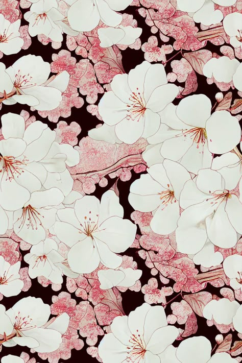 Sakura Pattern Design, Cherry Blossom Background Aesthetic, Emboirdery Pattern, Sakura Flower Pattern, Cherry Blossom Leaves, Cherry Blossom Fabric, Sakura Pattern, Peach Blossom Flower, Prunus Serrulata