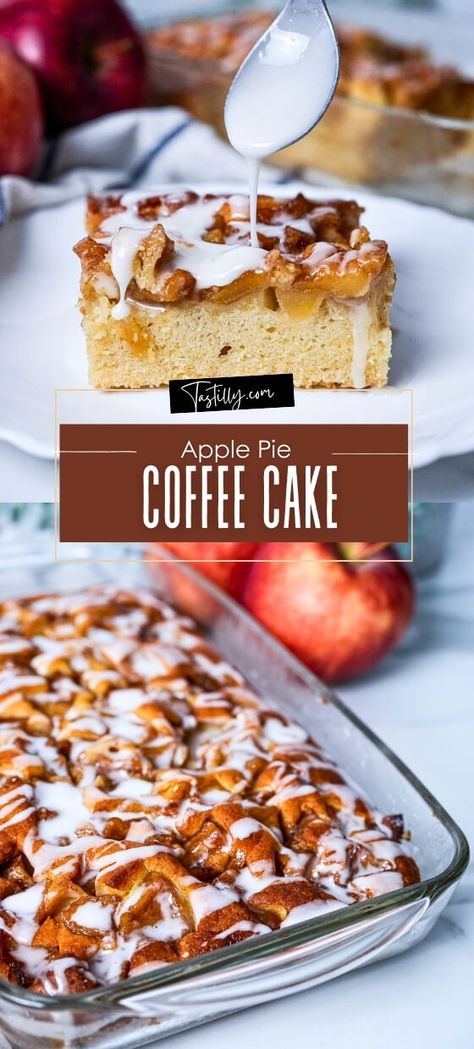 Quick & Easy Apple Pie Coffee Cake Recipe - Tastilly Easy Apple Pie Filling Coffee Cake, Apple Pie Coffee Cake Recipes, Apple Pie Coffee Cake, Coffeecakes Easy, Apple Coffee Cake Recipes Easy, Apple Coffee Cake Recipes, Apple Pie Filling Coffee Cake, Pie Filling Coffee Cake, Apple Pie Coffee