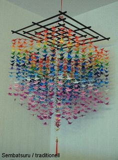 Senbatsuru; 1000 cranes 1000 Origami Cranes, 1000 Paper Cranes, 1000 Cranes, Origami Mobile, Origami Wedding, Origami And Quilling, Paper Cranes, Instruções Origami, Origami Bird