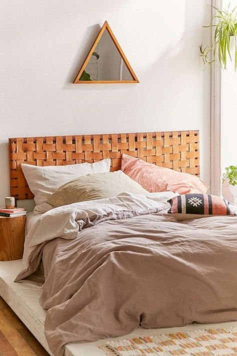 Unique Headboard Ideas, Woven Headboard, Headboard Inspiration, Headboard Projects, Boho Headboard, Headboard Diy, Leather Headboard, Diy Headboards, Padded Headboard