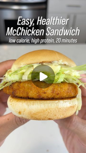 Razi Khan on Instagram: "Here’s how to make a McChicken Sandwich at home that’s healthier, lower in calories and higher in protein! Great to meal prep and very easy to make.👇🏼
-
Chicken Patty:
• 2 chicken breast
• 1/2 tsp salt, garlic powder and onion powder
-
Breadcrumbs:
• 1/2 cup corn flakes (or any similar cereal)
• 1 tbsp parmesan cheese
• 1/2 tsp salt, pepper, paprika, garlic powder and onion powder
• 1/4 tsp oil (to brush or spray patty)
-
Sauce:
• 2 tbsp light mayo / miracle whip
• 1 tsp mustard
• 1/4 tsp onion powder
-
Sandwich:
• 2 burger buns
• lettuce
-
Bake time: 450°F for 10-12 mins or 400°F for 8 mins in Air fryer.
-
-
Calories/Macros (per McChicken of 2):
Approx. 336 calories
37g protein
31.5g carbs
6g fat
-
-
#recipe #food #cooking #homecooking #chicken #sandwich #mcchic Chicken Patty Sandwich, Protein Dinners, Chicken Patty, Coleslaw Recipe Easy, Protein Dinner, Chicken Patties, Miracle Whip, Coleslaw Recipe, Healthy Low Carb Recipes