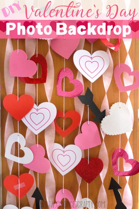 Make A Photo Backdrop, Backdrop Valentines Day, Valentine Photo Backdrop, Valentines Photo Booth, Dollar Store Finds, Valentine Backdrop, Valentines Day History, Valentine History, Valentinstag Party