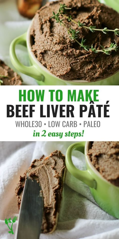 This Easy Beef Liver Pâté recipe doesn’t require soaking and yet full of flavor (not the liver-ey kind). It’s low carb, keto, GAPS, and has options to make it paleo and Whole 30. This recipe is large enough for a party appetizer. | Prepare & Nourish Liver Pate Recipe Beef, Beef Liver Pate, Liver Pate Recipe, Offal Recipes, Organ Meat, Organ Meats, Liver Pate, Chopped Liver, Pate Recipes