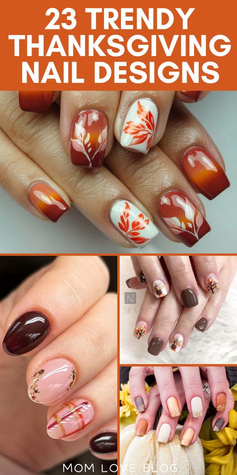 Collage of cute short and long Thanksgiving nails for 2024 trends. Harvest Nails, Holiday Christmas Nails, Cute Thanksgiving Nails, Christmas Nail Designs Acrylic, Christmas Mani, Nails Acrylic Christmas, Simple Christmas Nails, Xmas Nail Designs, Blush Pink Nails