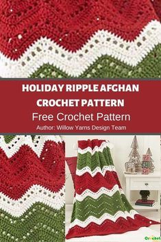 Crochet Christmas Tree Ornaments, Crochet Ripple Afghan Pattern, Ripple Afghan Pattern, Crochet Ripple Afghan, Christmas Crochet Blanket, Afghan Crochet Pattern, Ripple Blanket, Ripple Afghan, Crochet Christmas Tree