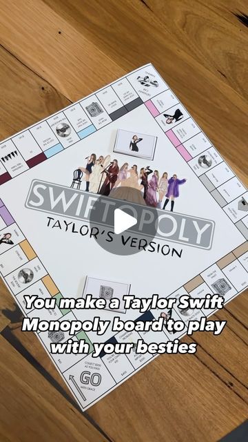 Olivia White {AKA} @houseofwhite_ on Instagram: "YOU CAN NOW BUY SWIFTOPOLY 😍 link is in my bio 👋🏻

Can confirm Swiftopoly was a raging success for our TTPD listening party 🥰 and by popular request I have popped it up on Etsy for you to enjoy too 🤍

I have popped some suggestions and info on printing in the listing description for all those asking!!

LINK IS IN MY BIO 🔗

#TTPD #TSTTPD #TaylorSwift #Swifty #Swiftopoly" Swiftopoly Game, Taylor Swift Monopoly Board, Taylor Swift Monopoly, Taylor Swift Drawing, Listening Party, Olivia White, Monopoly Board, Diy Games, Drawing Inspo