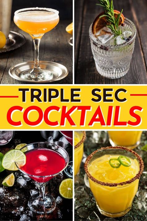 These Triple Sec cocktails are classics you can always fall back on. From cosmopolitans to margaritas to mimosas, everyone will love these drinks! Gin And Triple Sec Drinks, Margarita With Triple Sec, Mixed Drinks With Triple Sec, Drinks With Triple Sec Recipes Cocktails, Triple Sec Drinks Recipes, Cocktails With Triple Sec, Drinks With Triple Sec, Vodka Triple Sec Drinks, Shots With Triple Sec