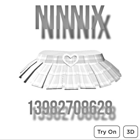 Skirt Code Brookhaven, Roblox White Shirt Id Codes, Roblox White 3d Skirt Code, White Codes Berry Ave, Roblox Codes White Clothes, White Skirt Codes Berry Ave, Brookhaven White Outfit Codes, Berry Avenue White Skirt Code, White Skirt Code Berry Ave