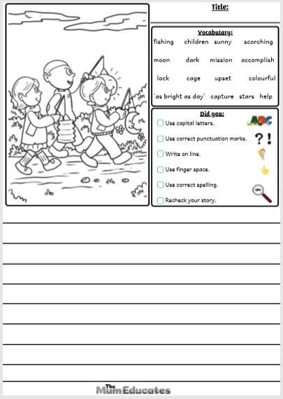 Creative Writing Pictures, Focus Activities, Letter Writing For Kids, Picture Story Writing, Writing Composition, Teaching Kids To Write, Teacch Activities, Spring Writing Prompts, Children Writing