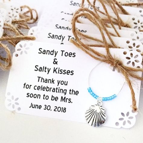 Nautical Theme Bridal Shower, Beach Bridal Shower Favors, Beach Wedding Shower, Beach Theme Wedding Favors, Wine Ring, Small Beach Weddings, Nautical Bridal Showers, Anniversary Favors, Beach Bridal Showers