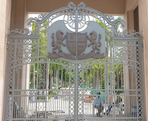 FINAL LOOK OF PARUL UNIVERSITY MAIN GATE Iron Front Gate, Parul University, Iron Main Gate Design, Wrought Iron Gate, Front Gate, Main Gate Design, Front Gates, Main Gate, Girl Crush Fashion