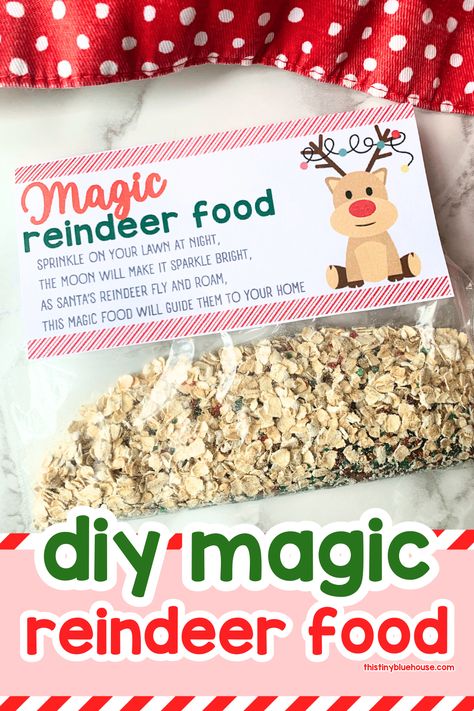 This adorable Christmas eve tradition for kids involves creating diy magic reindeer food that you sprinkle on your front lawn to guide santa to your home. Our free printable reindeer food template is an adorable addition to this homemade reindeer food recipe. It's a fun way to transform this cute idea into a Christmas gift idea for classmates. In fact, you can even make this DIY reindeer dust and sell it at a craft fair. Get your free printable reindeer food tag on our website with just one ... Reindeer Food Printable Free, Magic Reindeer Food Printable, Free Printable Reindeer, Reindeer Food Recipe, Reindeer Food Poem, Reindeer Food Printable, Reindeer Dust, Diy Reindeer, Tradition Ideas