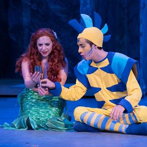 Little Mermaid Characters Costumes, Flounder Costume Diy, Diy Flounder Costume Woman, Sebastian Little Mermaid, Ariel Flounder Sebastian Costumes, Flounder Musical Costume, Little Mermaid Jr Costumes, Flounder Little Mermaid, Little Mermaid Musical