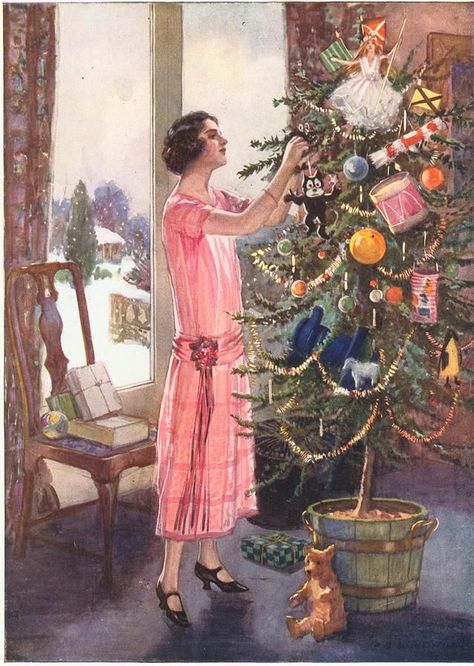 1920's England. Merry Christmas Images Noêl Vintages, Istoria Artei, Vintage Christmas Images, Old Fashioned Christmas, Christmas Past, Victorian Christmas, Christmas Scenes, Christmas Postcard, Noel Christmas