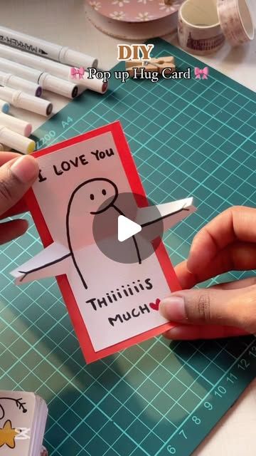 𝗔𝘆𝗮𝘁 𝗭𝗮𝗵𝗶𝗱 | Diy Hug card 🎀#
#diy #foryou #handmade #cute #giftideas #love #papercrafts #like #trendingreels #miniature | Instagram Cool Diy Valentines Cards, Love You Sooooooo Much, Hug Day Craft Ideas, Homemade Gift Cards Ideas, Hug Day Gift Ideas Handmade, Valentine's Day Gift Ideas Diy, Hug Paper Craft, Paper Craft For Valentines Day, Paper Hug Craft