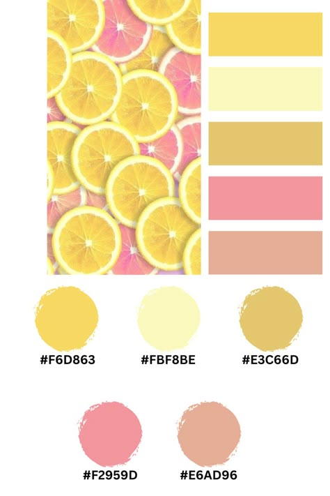 Yellow Colour Palette Hex Codes, Complentary Colors Art Paintings, Canva Yellow Color Palette, Canva Color Palette Codes Yellow, Retro Hex Codes, Yellow Color Palette Hex Codes, Retro Color Palette Hex Codes, Grapefruit Color Palette, Rainbow Hex Codes