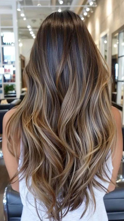 Caramel Highlights With Shadow Root, Caramel Brunette Balayage Hair, Healthy Balayage Hair, Low Balayage Hair, Soft Subtle Balayage, Brown Hair With Balayage Straight, Light Brown Hair Dimensional Highlights, Caramel Hair Ombre, Cute Highlights For Brown Hair Caramel